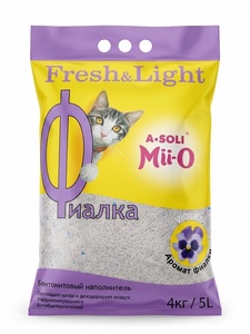 А-Соли FRESH&LIGHT, наполнитель комкующийся, Фиалка 5л/4кг